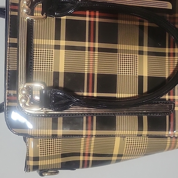 Shiny plaid handbag - Picture 3 of 8